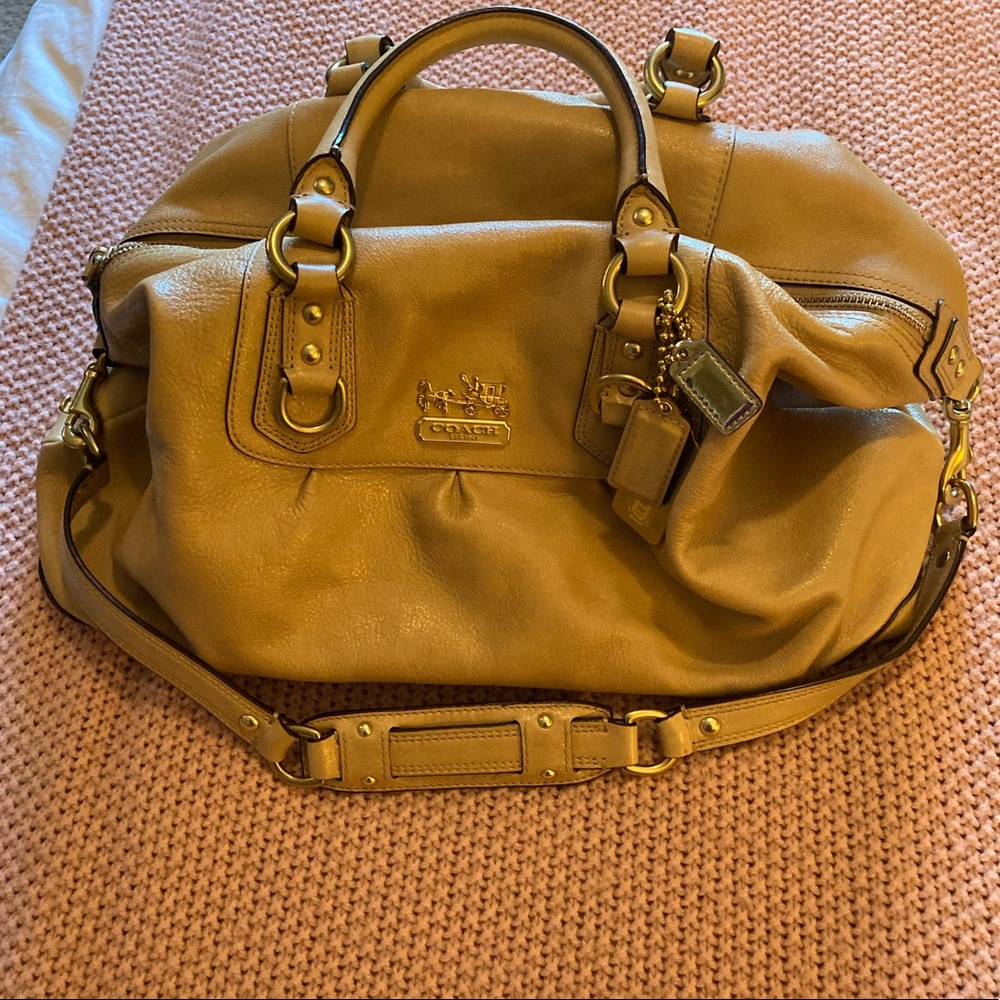 Coach Taupe Leather Satchel